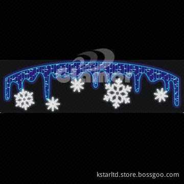 LED Across Street Motif, Sized 300cm x 84cm, with Strong Iron Frame and LED